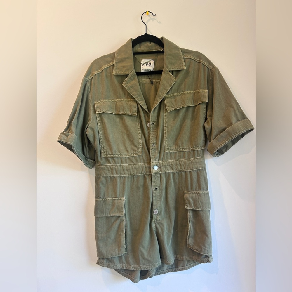 ZARA khaki mini romper xs